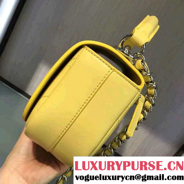 Chanel Small Coco Flap Top Handle Messenger Bag Yellow 2017