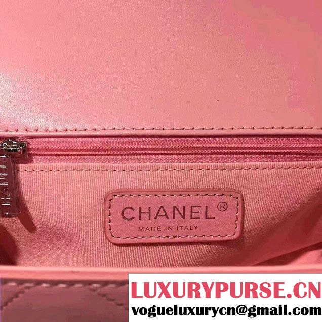 Chanel Small Coco Flap Top Handle Messenger Bag Pink 2017