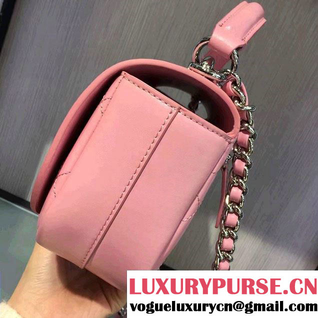 Chanel Small Coco Flap Top Handle Messenger Bag Pink 2017