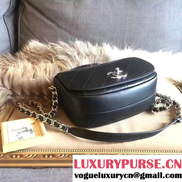 Chanel Small Coco Flap Top Handle Messenger Bag Black 2017