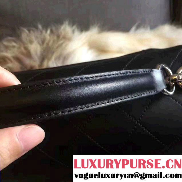 Chanel Large Coco Flap Top Handle Messenger Bag Black 2017