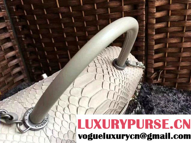 Chanel Python Coco Top Handle Flap Shoulder Large Bag A93279 2017