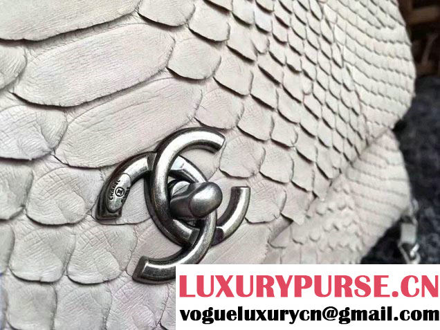 Chanel Python Coco Top Handle Flap Shoulder Large Bag A93279 2017
