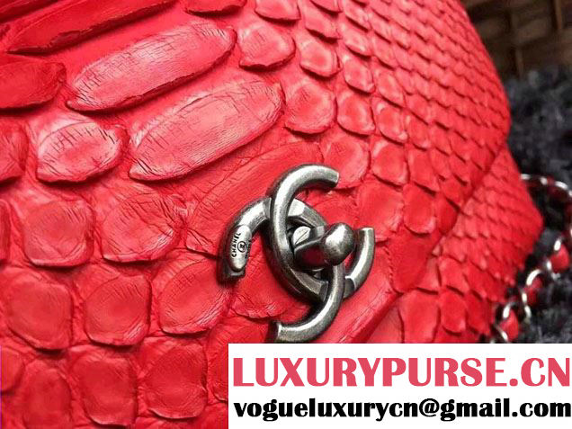 Chanel Python Coco Top Handle Flap Shoulder Small Bag A93050 2017
