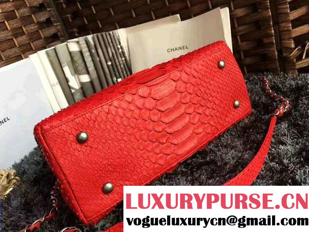 Chanel Python Coco Top Handle Flap Shoulder Small Bag A93050 2017