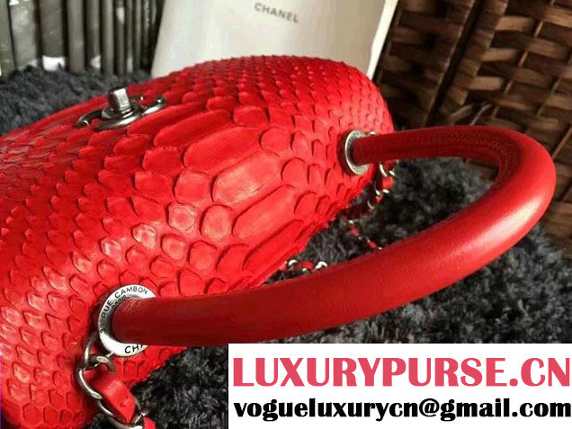 Chanel Python Coco Top Handle Flap Shoulder Small Bag A93050 2017