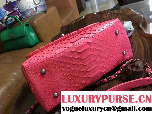 Chanel Python Coco Top Handle Flap Shoulder Small Bag A93050 2017