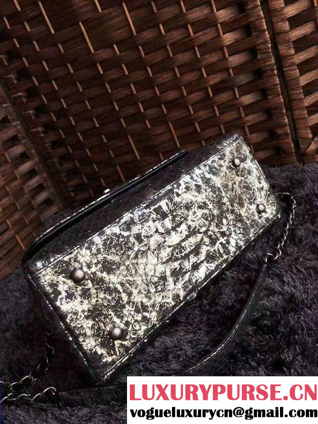 Chanel Python Coco Top Handle Flap Shoulder Small Bag A93050 2017