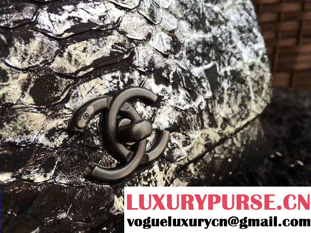 Chanel Python Coco Top Handle Flap Shoulder Small Bag A93050 2017