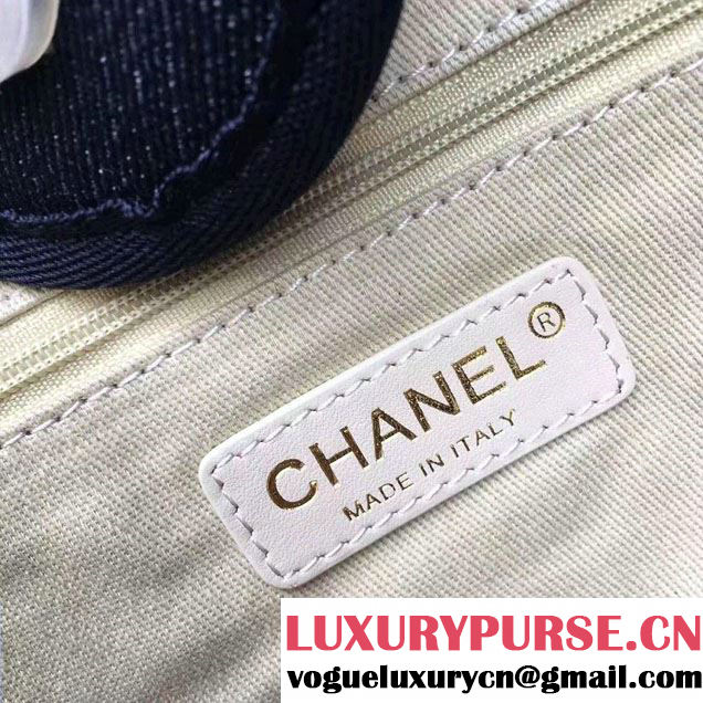 Chanel Deauville Canvas Tote Medium Bag Black