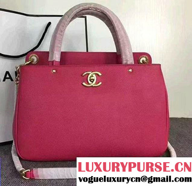 Chanel Large Shopping Bag Gold Hardware A93759 Fuchsia 2017