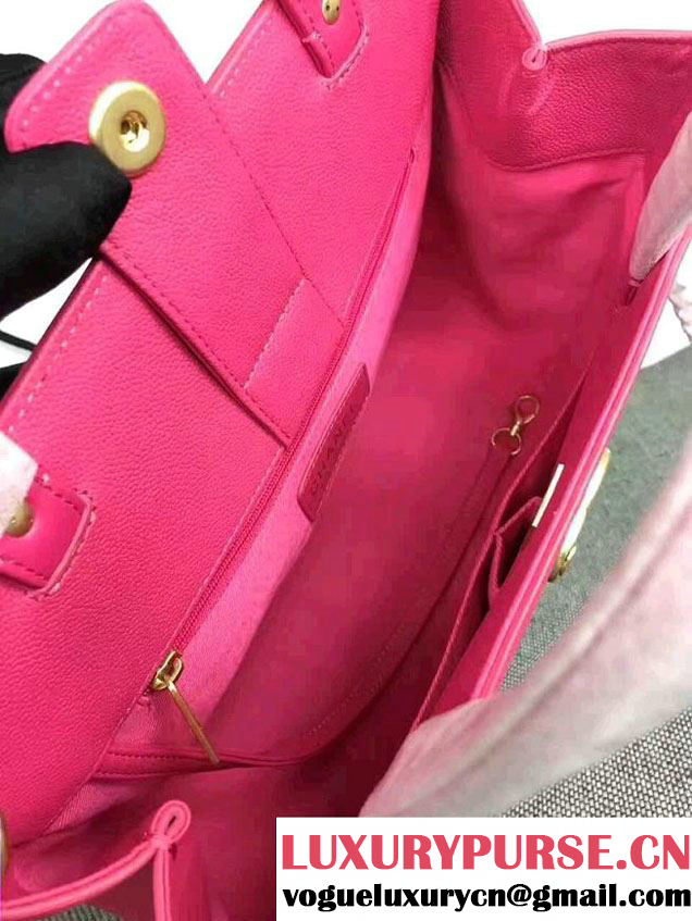 Chanel Large Shopping Bag Gold Hardware A93759 Fuchsia 2017
