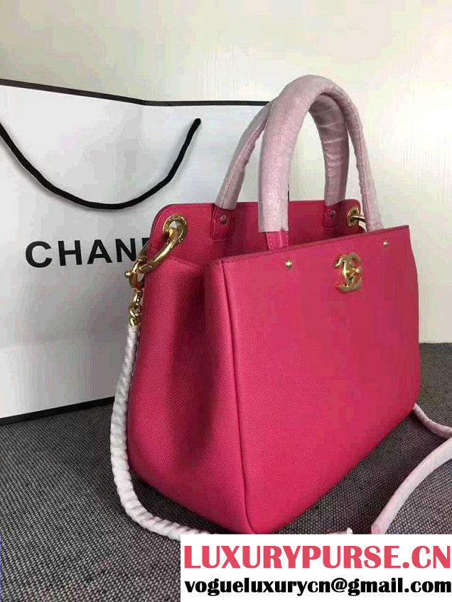 Chanel Large Shopping Bag Gold Hardware A93759 Fuchsia 2017