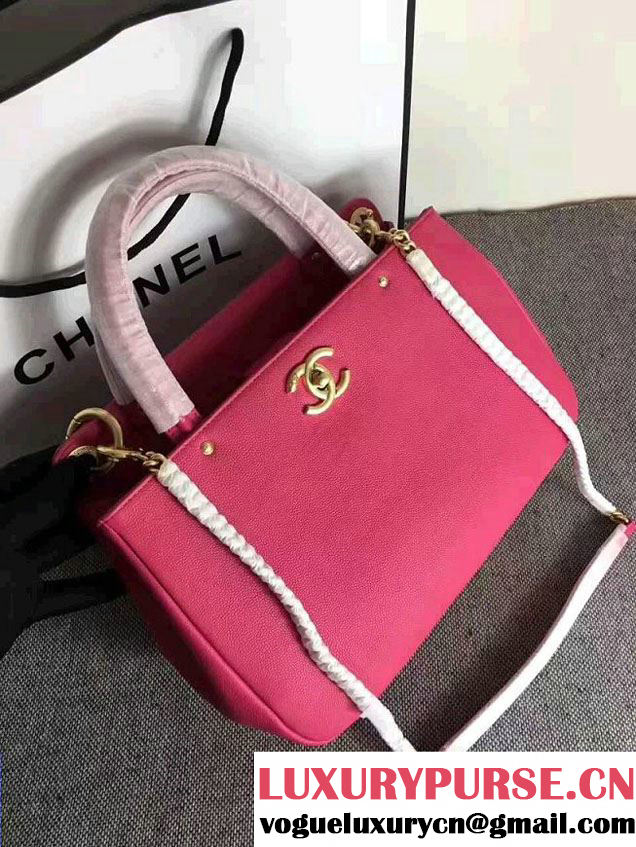 Chanel Large Shopping Bag Gold Hardware A93759 Fuchsia 2017