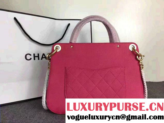 Chanel Large Shopping Bag Gold Hardware A93759 Fuchsia 2017