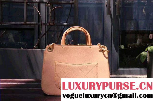 Chanel Large Shopping Bag Gold Hardware A93759 Apricot 2017