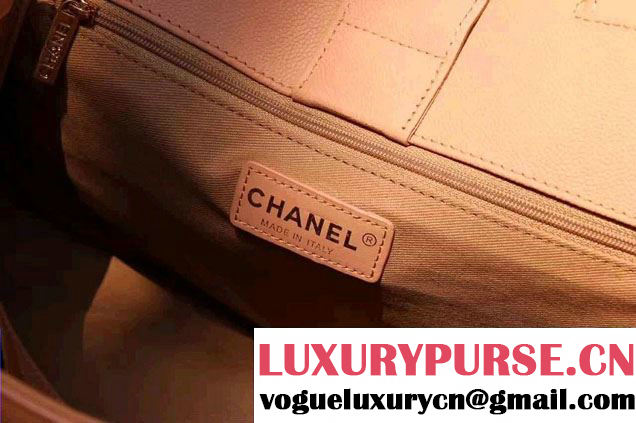 Chanel Large Shopping Bag Gold Hardware A93759 Apricot 2017