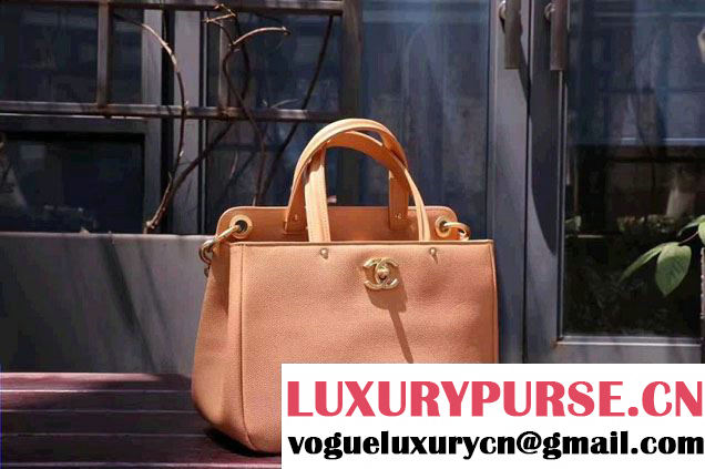 Chanel Large Shopping Bag Gold Hardware A93759 Apricot 2017