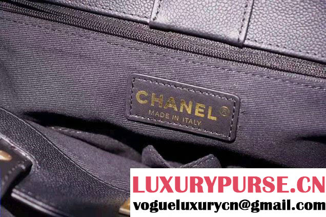 Chanel Large Shopping Bag Gold Hardware A93759 Black 2017