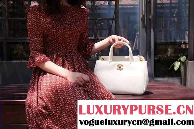 Chanel Large Shopping Bag Gold Hardware A93759 White 2017
