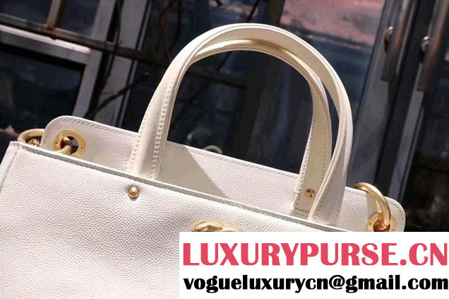 Chanel Large Shopping Bag Gold Hardware A93759 White 2017