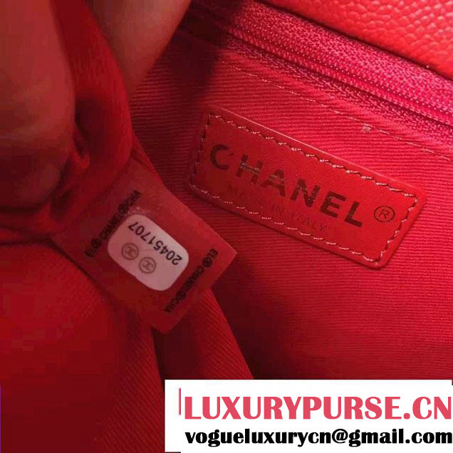 Chanel Large Shopping Bag Gold Hardware A93759 Red 2017
