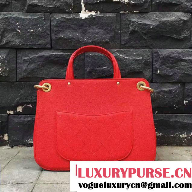 Chanel Large Shopping Bag Gold Hardware A93759 Red 2017