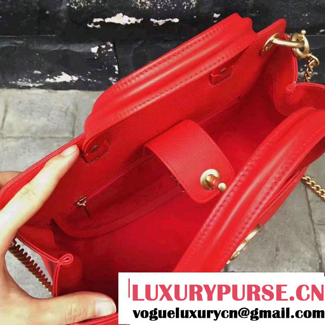 Chanel Large Shopping Bag Gold Hardware A93759 Red 2017