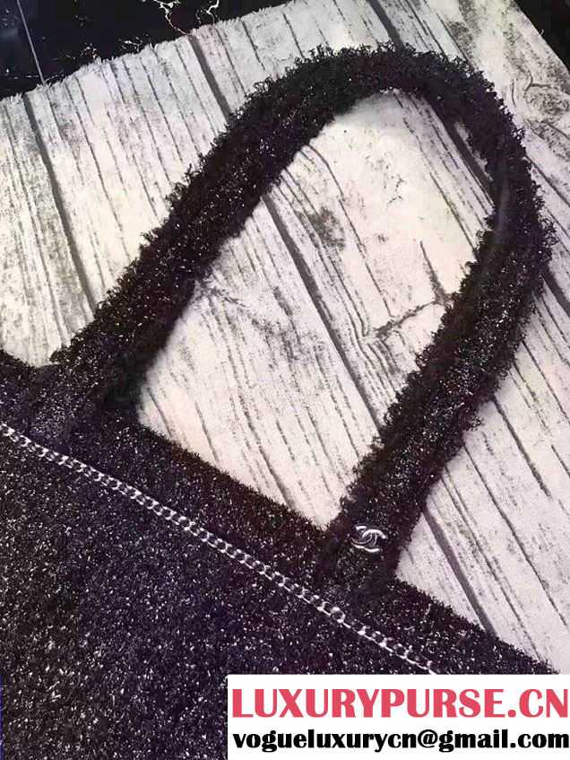 Chanel Tweed With Resin Green Robot Large Shopping Bag A94646 2017