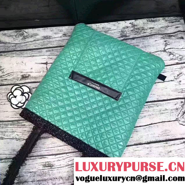 Chanel Tweed With Resin Green Robot Large Shopping Bag A94646 2017