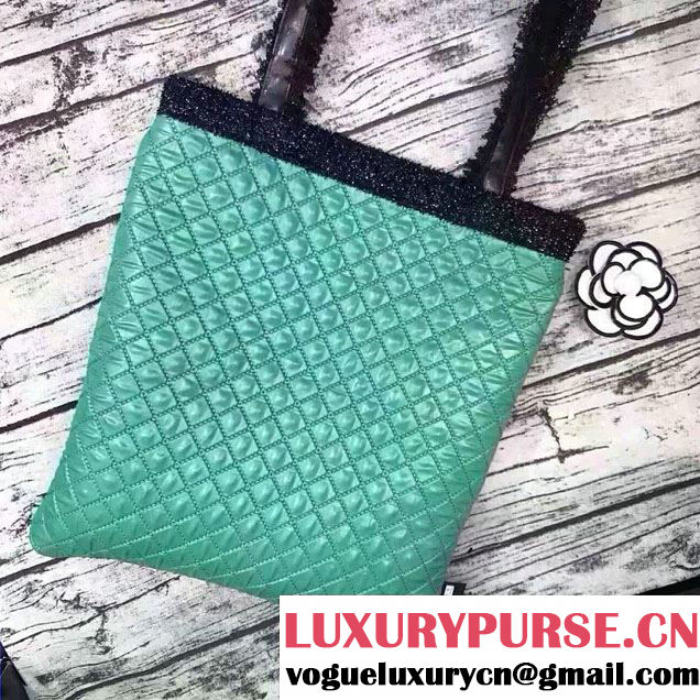 Chanel Tweed With Resin Green Robot Large Shopping Bag A94646 2017