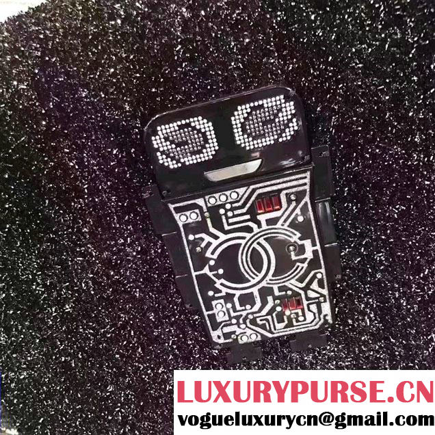 Chanel Tweed With Resin Black Robot Large Shopping Bag A94646 2017