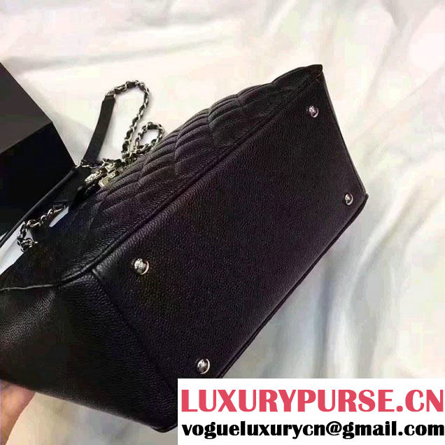 Chanel Grained Calfskin Small Shopping Bag Black A98664 2017