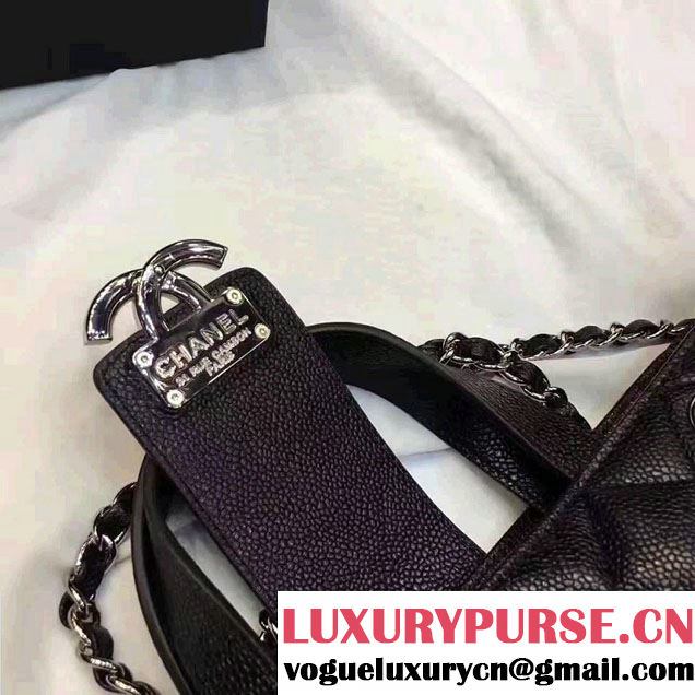 Chanel Grained Calfskin Small Shopping Bag Black A98664 2017