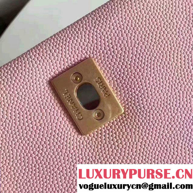 Chanel Coco Top Handle Flap Shoulder Bag Grained Calfskin Lizard Pattern 2017