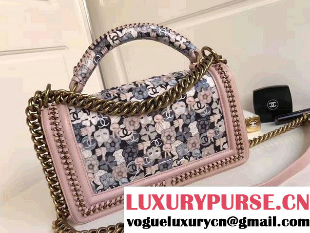 Chanel Python Chain Top Handle Boy Flap Medium Bag 2017