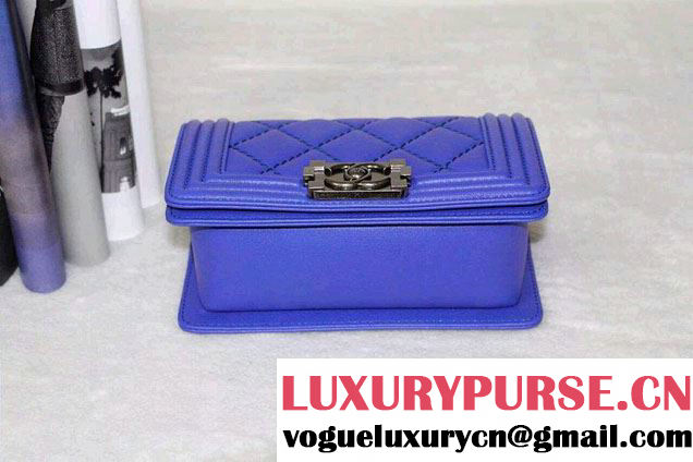 Chanel Mini Blue Le Boy Flap Shoulder Bag 2014