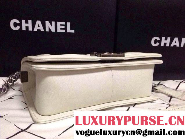 Chanel White Boy Flap Bag Cruise 2014