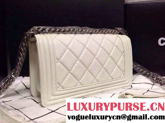 Chanel White Boy Flap Bag Cruise 2014