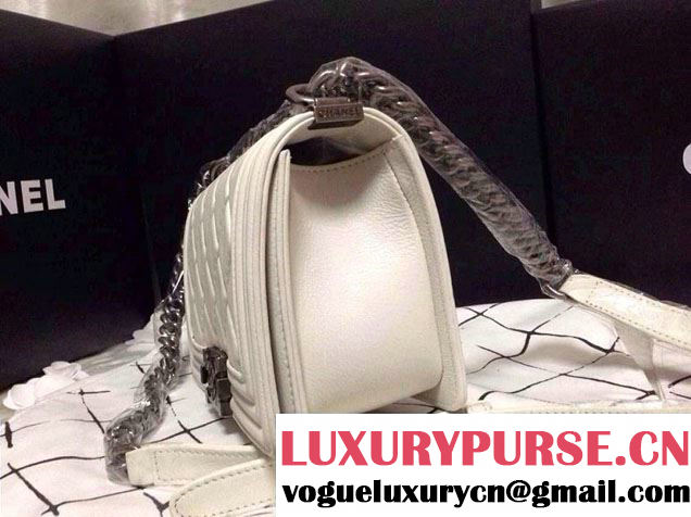 Chanel White Boy Flap Bag Cruise 2014