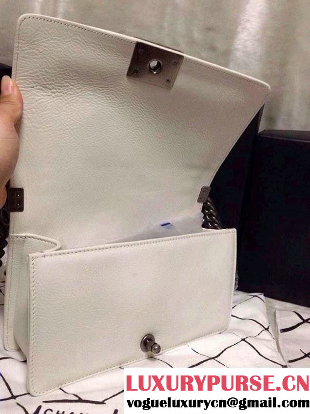 Chanel White Boy Flap Bag Cruise 2014