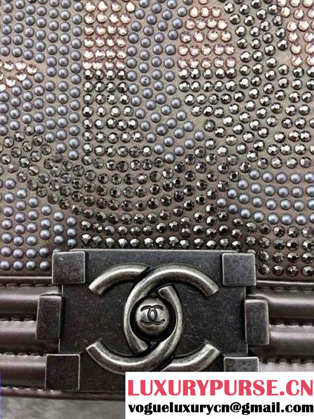 Chanel Silver Crystallized CC Boy Bag Prefall-2014