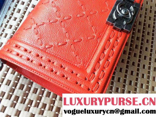 Chanel Large Stitch Boy Flap Bag Prefall 2014 in Orange