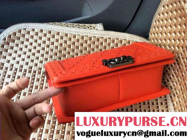 Chanel Large Stitch Boy Flap Bag Prefall 2014 in Orange