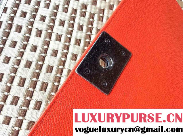 Chanel Large Stitch Boy Flap Bag Prefall 2014 in Orange