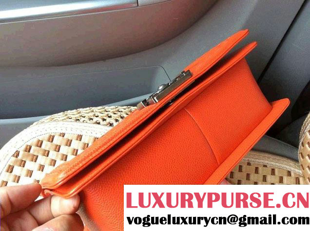 Chanel Large Stitch Boy Flap Bag Prefall 2014 in Orange