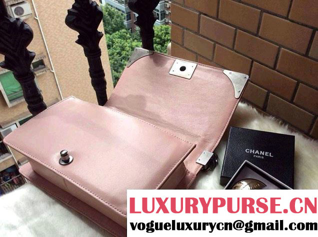 Chanel Boy with Silver Embellished Bag in Claret with Blush 2014