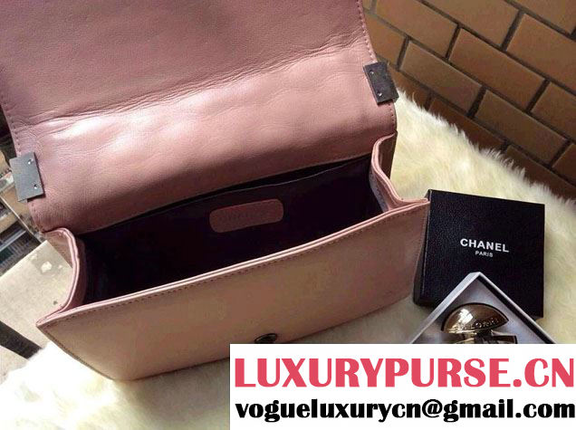 Chanel Boy with Silver Embellished Bag in Claret with Blush 2014