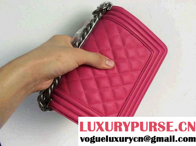 Chanel Boy with Silver Embellished Bag in Fushia 2014