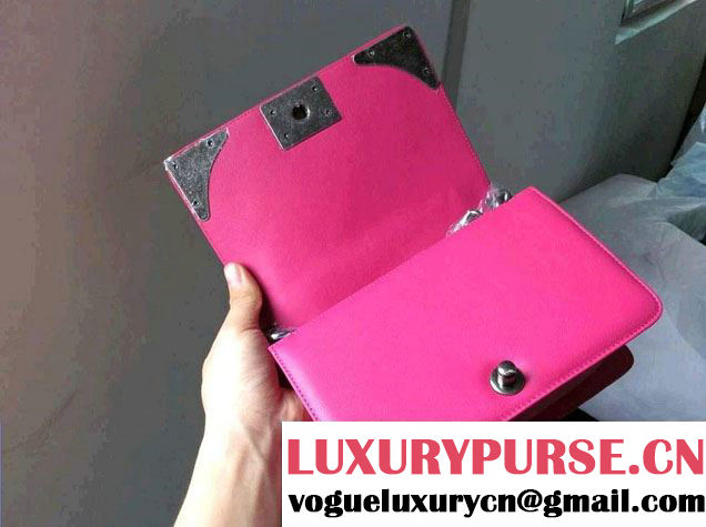 Chanel Boy with Silver Embellished Bag in Fushia 2014